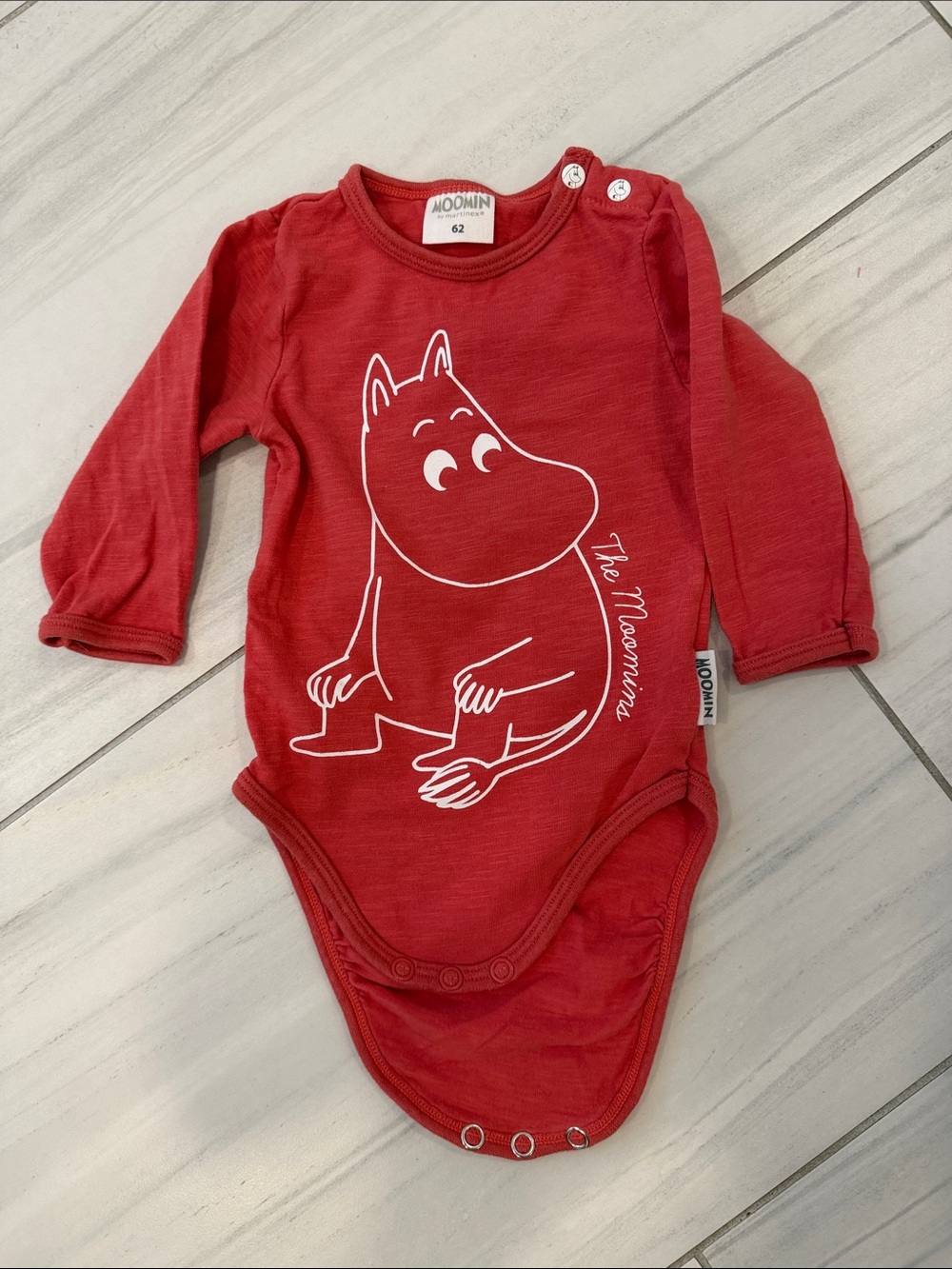 Moomin by Martinex Red Baby One-Piece with Moomin Character Size 0-3M/62cm